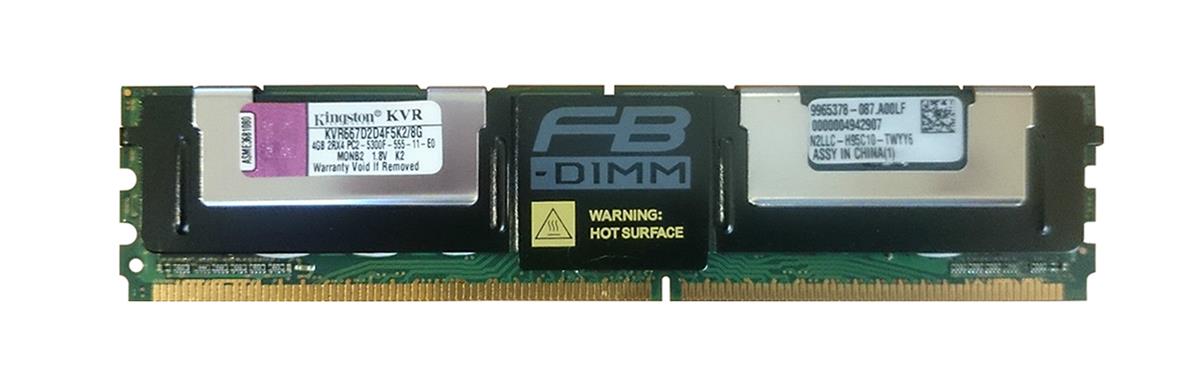KVR667D2D4P5K2/8G Kingston 8GB Kit (2 X 4GB) PC2-5300 DDR2-667MHz ECC Registered CL5 240-Pin DIMM Dual Rank x4 Memory