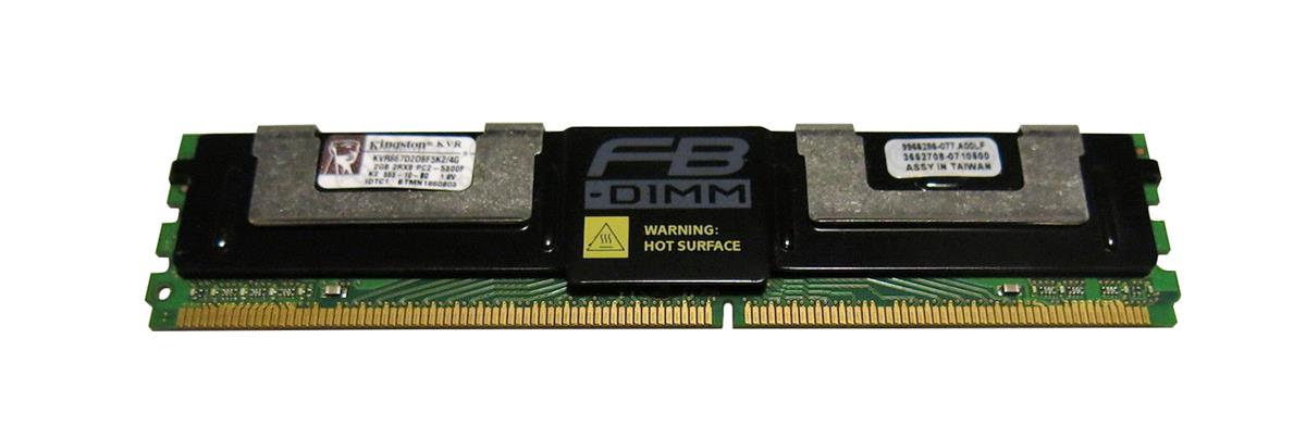 KVR667D2D8F5K2/4G Kingston 4GB Kit (2 X 2GB) PC2-5300 DDR2-667MHz ECC Fully Buffered CL5 240-Pin DIMM Dual Rank x8 Memory