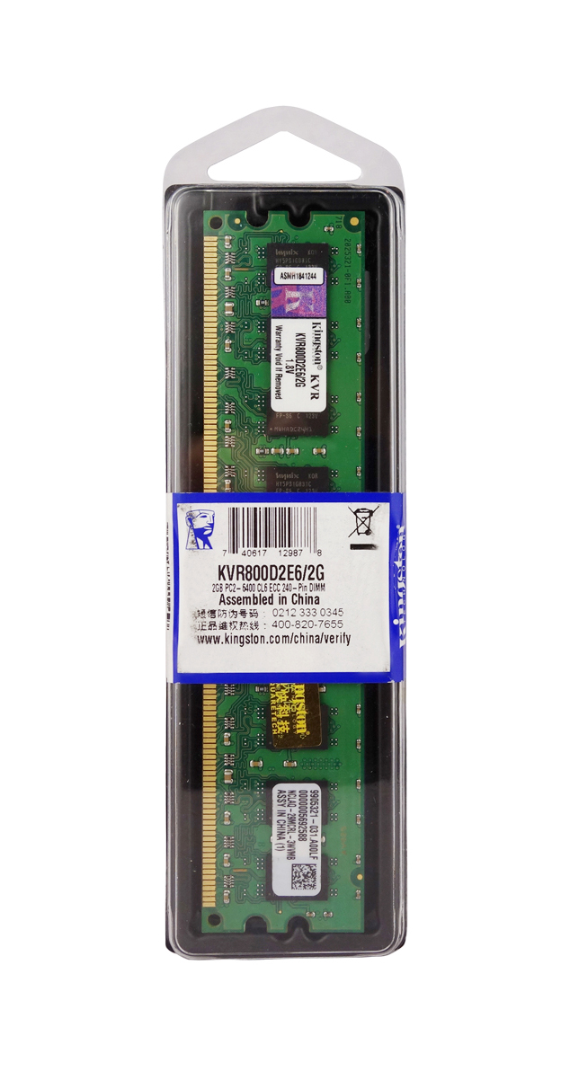 Kingston 2GB 800MHz DDR2 ECC CL6 DIMM KVR800D2E6/2G Kingston