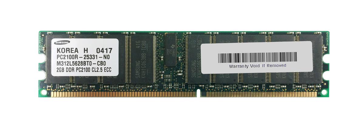 M312L5628BT0-CB0 Samsung 2GB PC2100 DDR-266MHz Registered ECC CL2.5 184-Pin DIMM 2.5V Memory Module