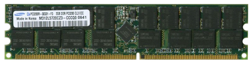 M312L5720CZ3-CCCQ0 Samsung 2GB PC3200 DDR-400MHz Registered ECC CL3 184-Pin DIMM 2.5V Dual Rank Memory Module