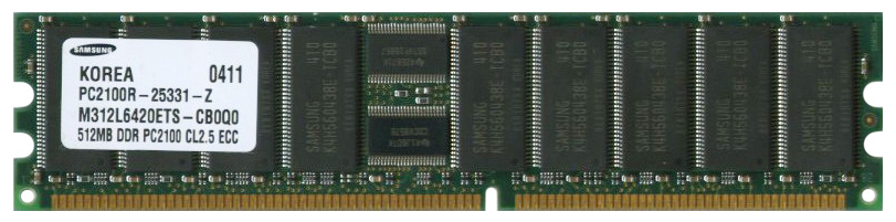 M312L6420ETS-CB0Q0 Samsung 512MB PC2100 DDR-266MHz Registered ECC CL2.5 184-Pin DIMM 2.5V Memory Module