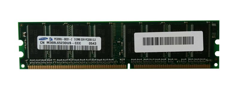 M368L6523DUS-CCC Samsung 512MB PC3200 DDR-400MHz non-ECC Unbuffered CL3 184-Pin DIMM Memory Module