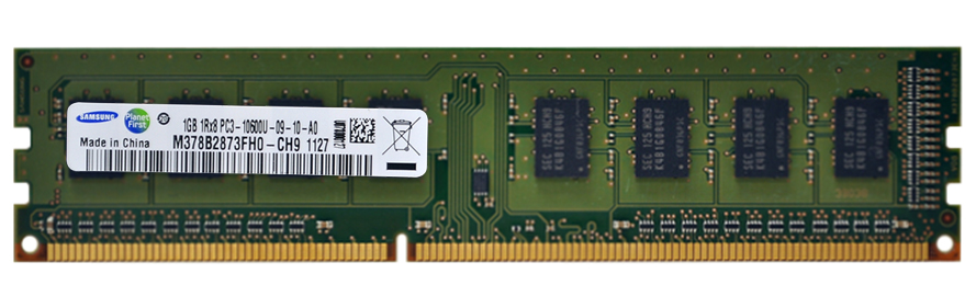 M378B2873FH0-CH9 Samsung 1GB PC3-10600 DDR3-1333MHz non-ECC Unbuffered CL9 240-Pin DIMM Single Rank Memory Module