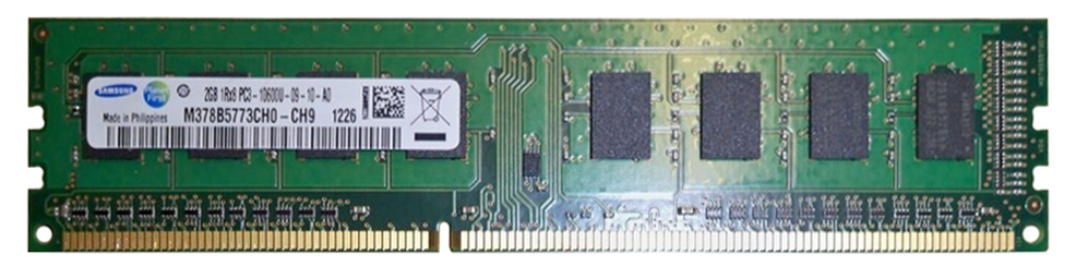 M378B5773CH0-CH9 Samsung 2GB PC3-10600 DDR3-1333MHz non-ECC Unbuffered CL9 240-Pin DIMM Single Rank Memory Module