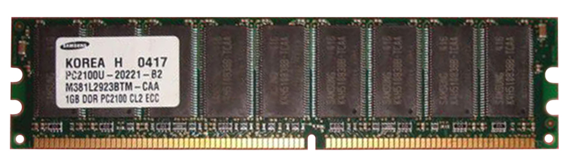 M381L2923BTM-CAA Samsung 1GB PC2100 DDR-266MHz ECC Unbuffered CL2.5 184-Pin DIMM Memory Module