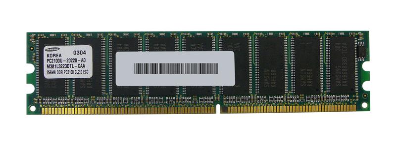 M381L3223DTL-CAA Samsung 256MB PC2100 DDR-266MHz ECC Unbuffered CL2.5 184-Pin DIMM Memory Module