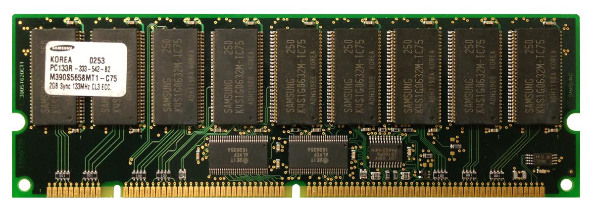 M390S5658MT1-C75 Samsung 2GB PC133 133MHz ECC Registered CL3 168-Pin DIMM Memory Module