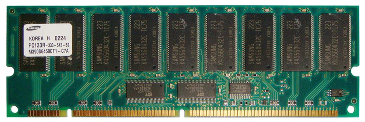 M390S6450CT1-C7A Samsung 512MB PC133 133MHz ECC Registered CL3 168-Pin DIMM Memory Module