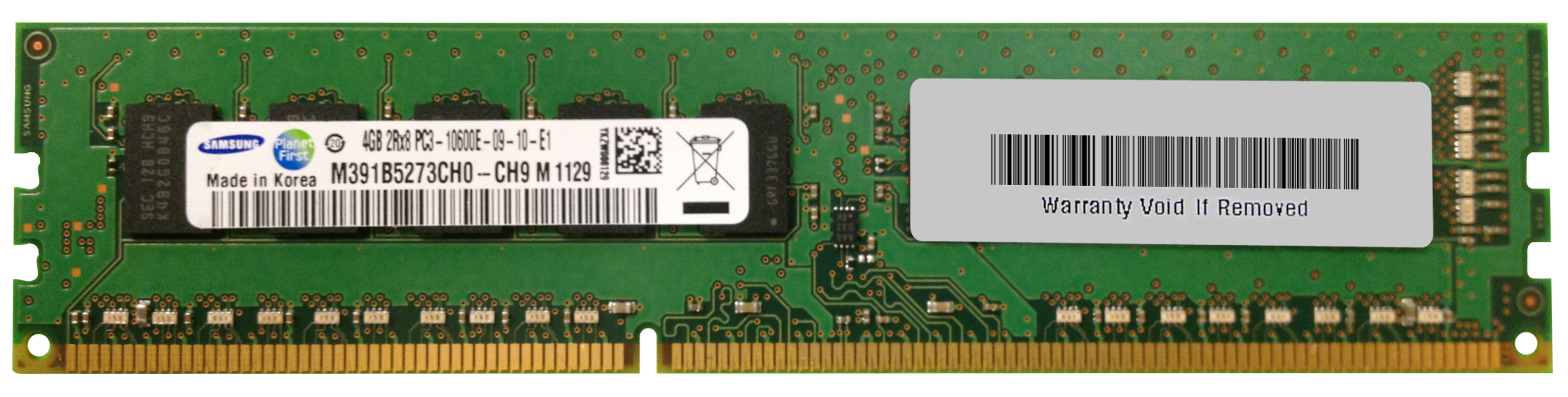 M391B5273CHO-CH9 Samsung 4GB PC3-10600 DDR3-1333MHz ECC Unbuffered CL9 240-Pin DIMM Dual Rank Memory Module