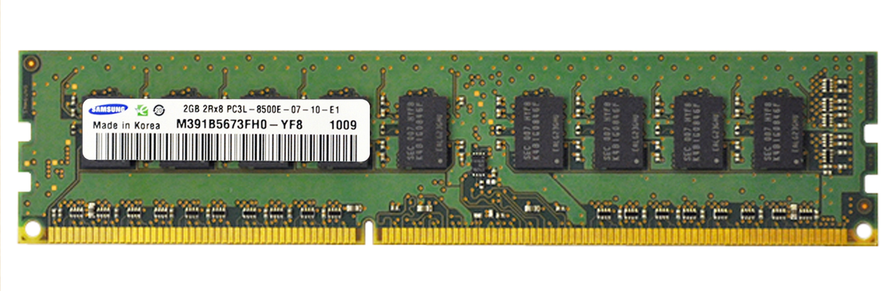 M391B5673FH0-YF8 Samsung 2GB PC3-8500 DDR3-1066MHz ECC Unbuffered CL7 240-Pin DIMM 1.35V Low Voltage Dual Rank Memory Module