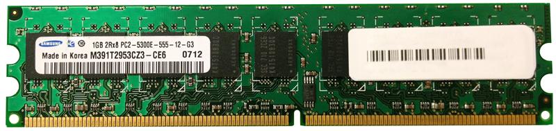 M391T2953CZ3-CE6 Samsung 1GB PC2-5300 DDR2-667MHz ECC Unbuffered CL5 240-Pin DIMM Dual Rank Memory Module