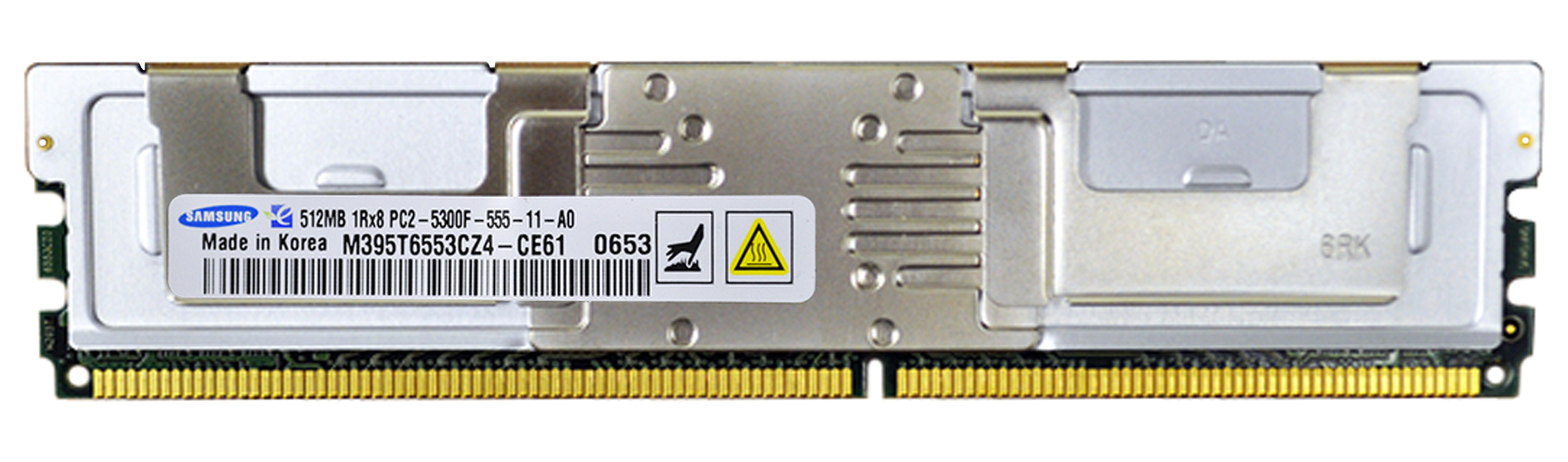 M395T6553CZ4-CE61 Samsung 512MB PC2-5300 DDR2-667MHz ECC Fully Buffered CL5 240-Pin DIMM Single Rank Memory Module