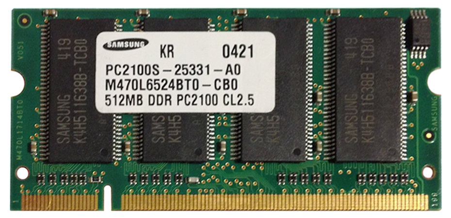3D-266X64SC25-512 512MB PC2100 DDR-266MHz non-ECC Unbuffered CL2.5 200-Pin SoDimm Memory Module 3D P/N