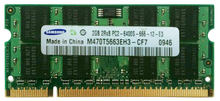 3DHP491479-001 3D Memory 2GB PC2-6400 DDR2-800MHz non-ECC Unbuffered CL6 200-Pin SoDimm Memory Module P/N (compatible with 491479-001, KVR800D2S6/2G, KTH-ZD8000C6/2G, KTA-MB800/2G, KTT800D2/2G)