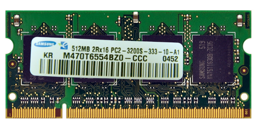 M4L-PC2400D2S3-512 M4L Certified 512MB 400MHz DDR2 PC2-3200 Non-ECC CL3 200-Pin Dual Rank x8 SoDimm