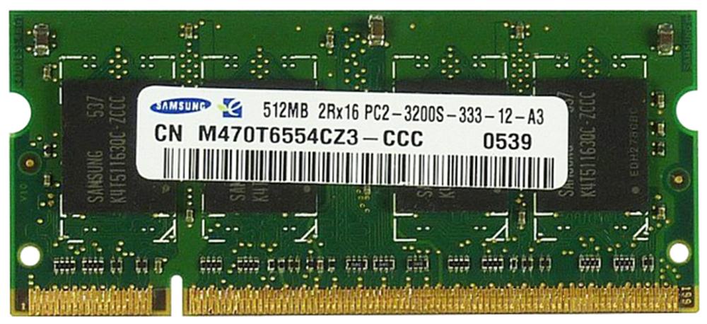 3D-PC2400D2ZS309-512 512MB PC2-3200 DDR2-400MHz non-ECC Unbuffered CL3 200-Pin SoDimm Memory Module 32x16 3D P/N
