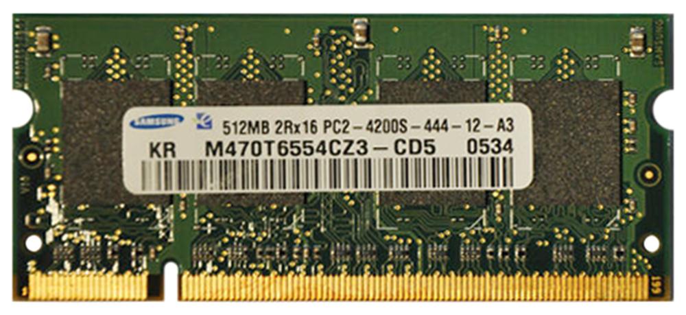 M470T6554CZ3-CD5 Samsung 512MB PC2-4200 DDR2-533MHz non-ECC Unbuffered CL4 200-Pin SoDimm Memory Module
