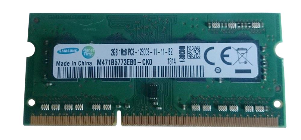 M471B5773EB0-CK0 Samsung 2GB PC3-12800 DDR3-1600MHz non-ECC Unbuffered CL11 204-Pin SoDimm Single Rank Memory Module