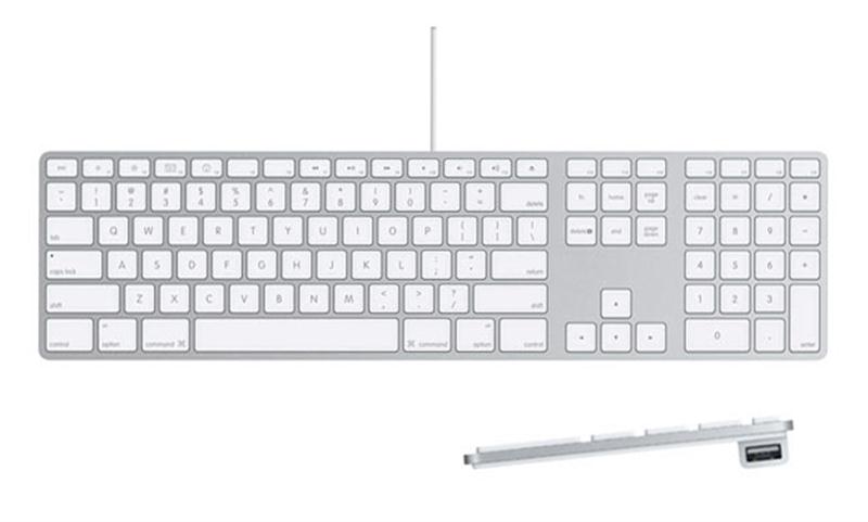 MB110LL/B Apple Keyboard Wired Aluminum USB English (US) Mac Screen Brightness, Dashboard, Expos , Volume Control (Refurbished)