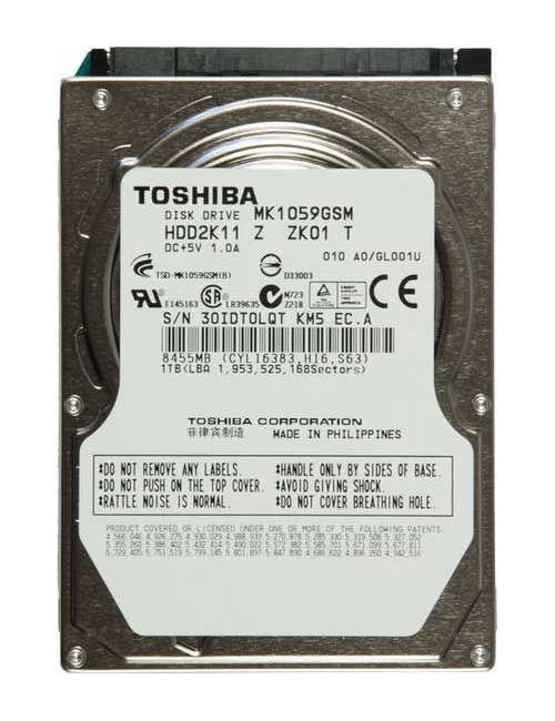 MK1059GSM Toshiba 1TB 5400RPM SATA 3Gbps 8MB Cache 2.5-inch Internal Hard Drive
