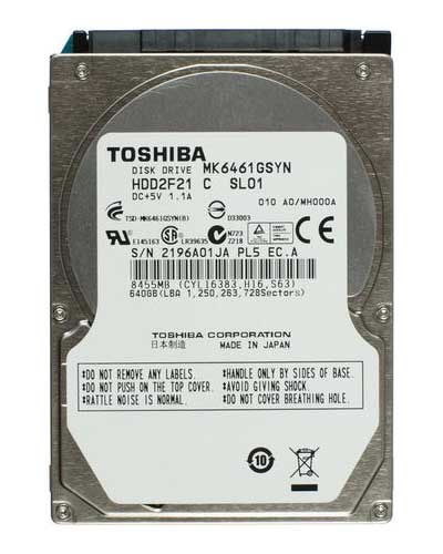 MK6461GSYN Toshiba 640GB 7200RPM SATA 3Gbps 16MB Cache 2.5-inch Internal Hard Drive