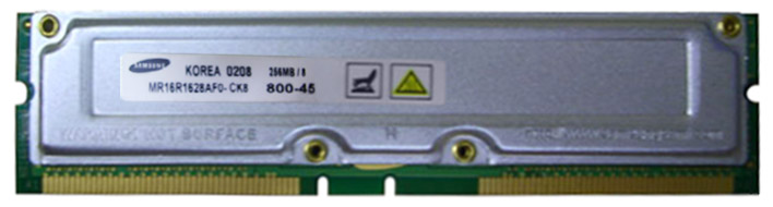 MR16R1628AF0-CK8 Samsung Rambus 256MB PC800 800MHz 45ns non-ECC 184-Pin RDRAM RIMM Memory Module