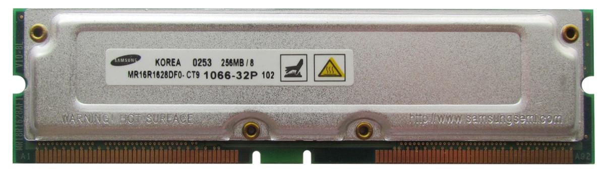 MR16R1628DF0-CT9 Samsung Rambus 256MB PC1066 non-ECC 32ns 1066MHz 184-Pin RDRAM RIMM Memory Module