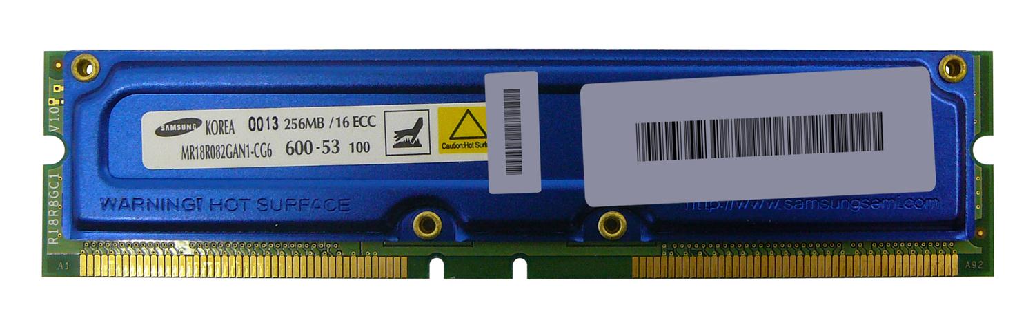 MR18R082GAN1-CG6 Samsung 256MB PC600 600MHz 53ns ECC 184-Pin 2.5v RDRAM Rambus Memory Module