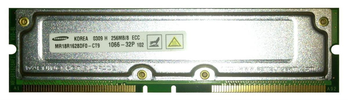 MR18R1628DF0-CT9 Samsung Rambus 256MB PC1066 1066MHz 32ns ECC 184-Pin RDRAM RIMM Memory Module