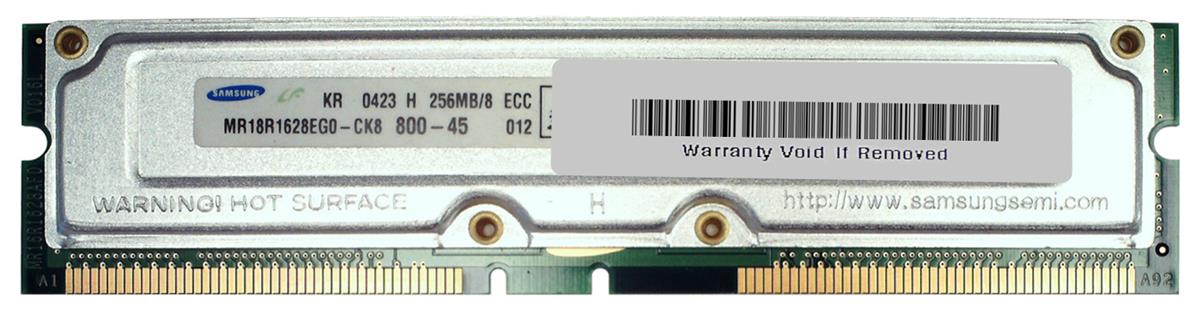 MR18R1628EG0-CK8 Samsung Rambus 256MB PC800 800MHz 45ns ECC 184-Pin RDRAM RIMM Memory Module