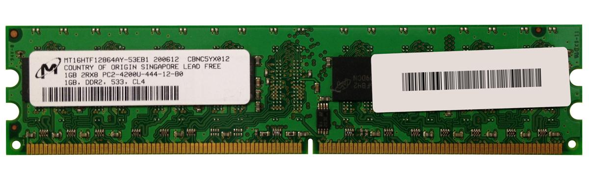 MT16HTF12864AY-53EB1 Micron 1GB PC2-4200 DDR2-533MHz Non-ECC Unbuffered CL4 240-Pin DIMM Dual Rank Memory Module