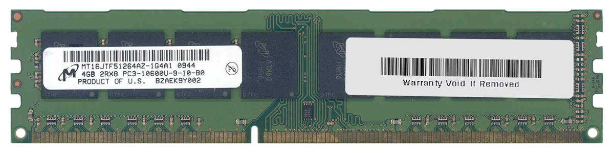 MT16JTF51264AZ-1G4A1 Micron 4GB PC3-10600 DDR3-1333MHz non-ECC Unbuffered CL9 240-Pin DIMM Dual Rank Memory Module