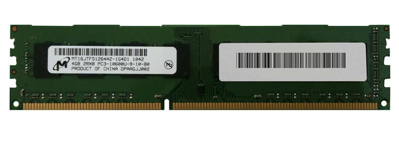 MT16JTF51264AZ-1G4D1 Micron 4GB PC3-10600 DDR3-1333MHz non-ECC Unbuffered CL9 240-Pin DIMM Dual Rank Memory Module