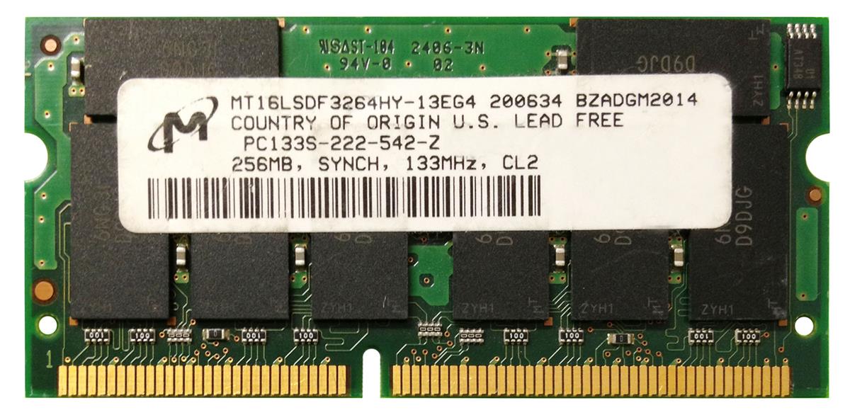 F1654C-AA Memory Upgrades 256MB PC133 133MHz non-ECC Unbuffered CL3 144-Pin SoDimm Memory Module
