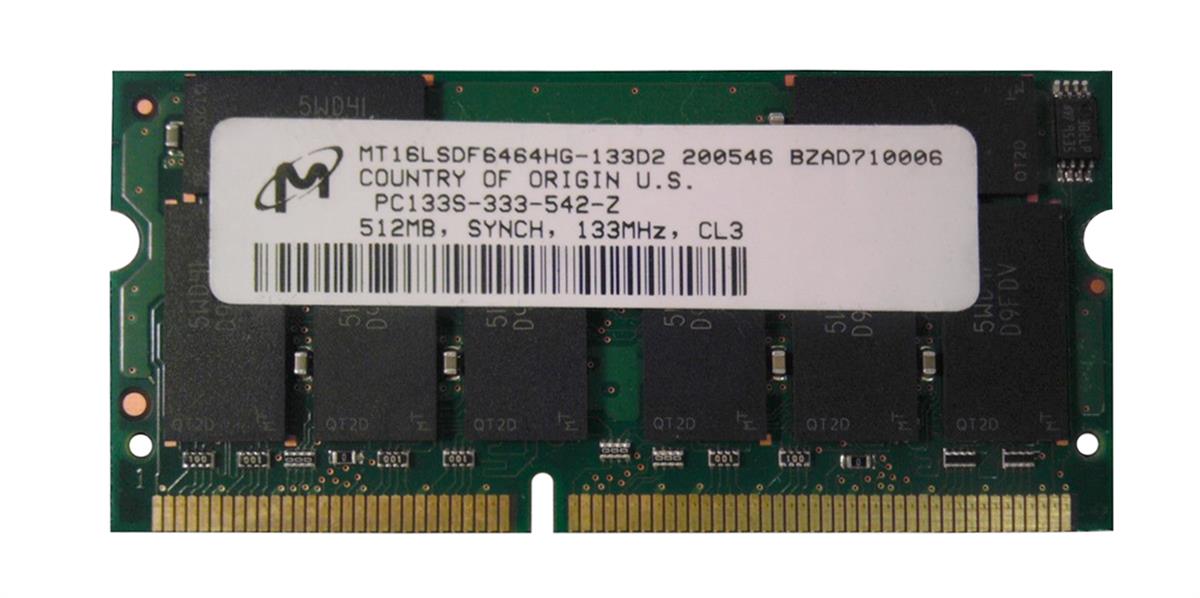 3DDL3F868 3D Memory 1GB Kit (2 X 512MB) PC133 133MHz non-ECC Unbuffered CL3 144-Pin SoDimm Memory P/N (compatible with 3F868)