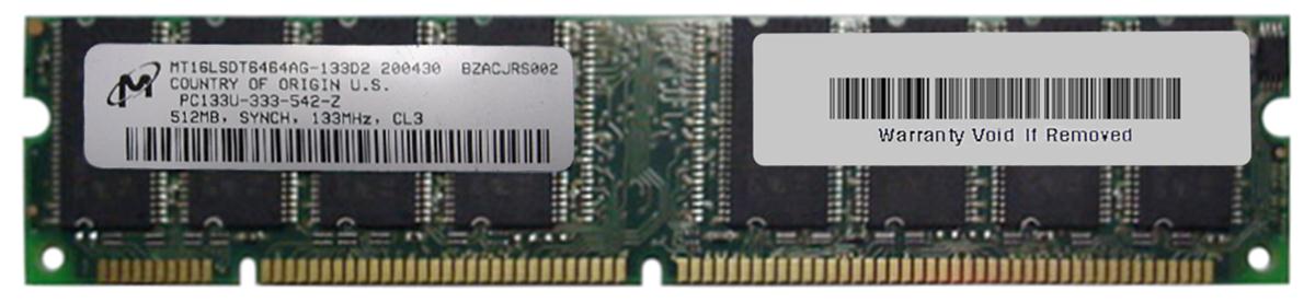 MT16LSDT6464AG-133D2 Micron 512MB PC133 133MHz non-ECC Unbuffered CL3 168-Pin DIMM Memory Module