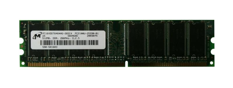 MT16VDDT6464AG-265C4 Micron 512MB PC2100 DDR-266MHz non-ECC Unbuffered CL2.5 184-Pin DIMM 2.5V Memory Module