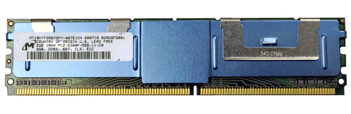 MT18HTF25672FY-667 Micron 2GB PC2-5300 DDR2-667MHz ECC Fully Buffered CL5 240-Pin DIMM Single Rank Memory Module