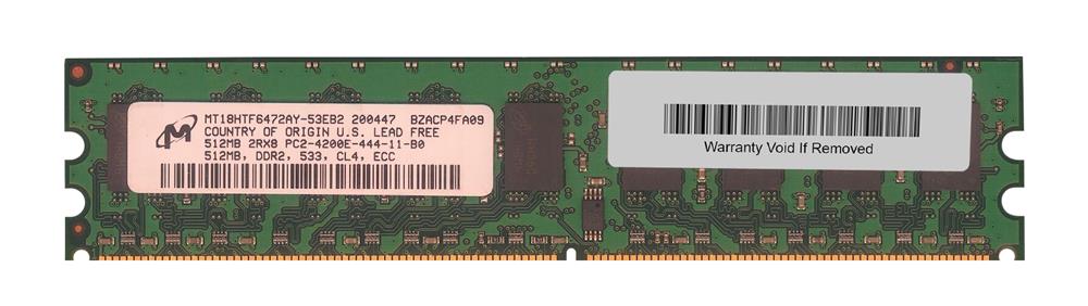 MT18HTF6472AY-53EB2 Micron 512MB PC2-4200 DDR2-533MHz ECC Unbuffered CL4 240-Pin DIMM Dual Rank Memory Module