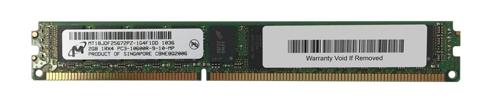 MT18JDF25672PZ-1G4F1DD Micron 2GB PC3-10600 DDR3-1333MHz ECC Registered CL9 240-Pin DIMM Very Low Profile (VLP) Single Rank Memory Module