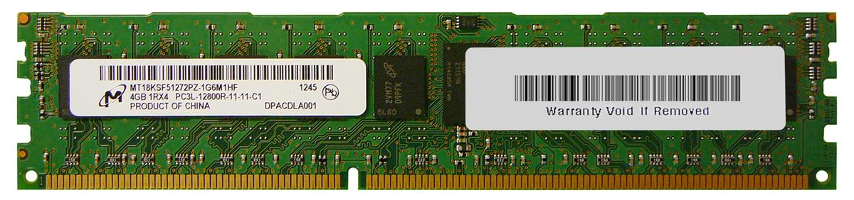 3D-14D321R12766-4G 4GB Module DDR3 PC3-12800 CL=11 Registered ECC w/Parity DDR3-1600 Single Rank, x4 Low Voltage 1.35V 512Meg x 72 for Asus ESC4000/FDR G2 Server n/a