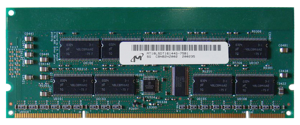 MT18LSDT16144G-75B1 Micron 256MB PC100 100MHz ECC Registered 232-Pin DIMM Memory Module