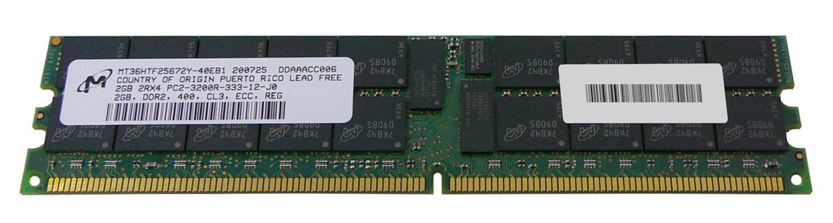 MT36HTF25672Y-40EB1 Micron 2GB PC2-3200 DDR2-400MHz ECC Registered CL3 240-Pin DIMM Dual Rank Memory Module
