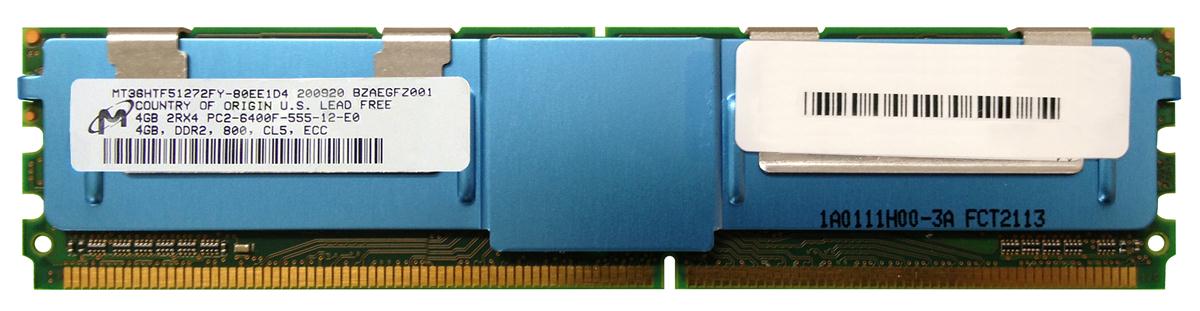 MT36HTF51272FY-80E Micron 4GB PC2-6400 DDR2-800MHz ECC Fully Buffered CL5 240-Pin DIMM Dual Rank Memory Module