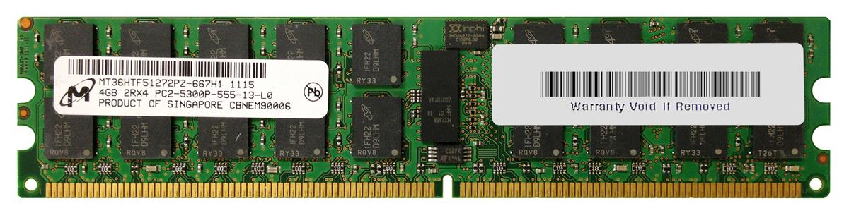 MT36HTF51272PZ-667H1 Micron 4GB PC2-5300 DDR2-667MHz ECC Registered CL5 240-Pin DIMM Dual Rank Memory Module