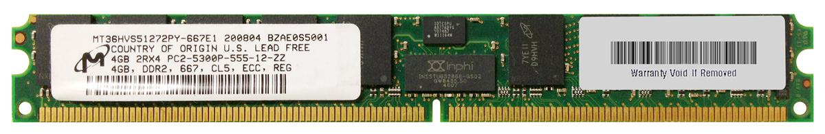 MT36HVS51272PY-667E1 Micron 4GB PC2-5300 DDR2-667MHz ECC Registered CL5 240-Pin DIMM Dual Rank VPL Memory Module