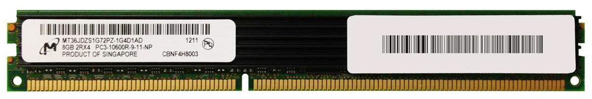 MT36JDZS1G72PZ-1G4 Micron 8GB PC3-10600 DDR3-1333MHz ECC Registered w/ Parity CL9 240-Pin DIMM Very Low Profile (VLP) Dual Rank Memory Module
