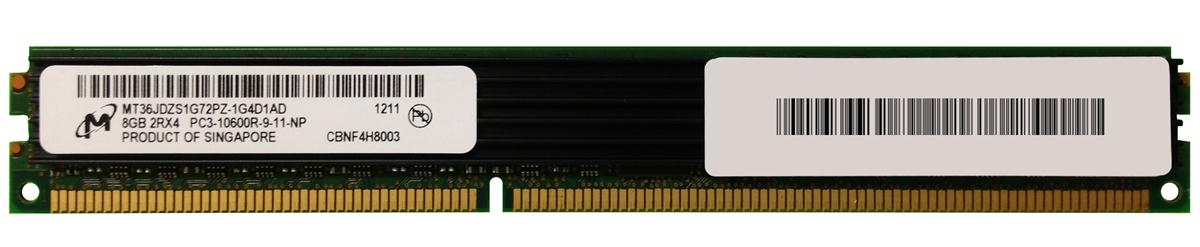 MT36JDZS1G72PZ-1G4D1AD Micron 8GB PC3-10600 DDR3-1333MHz ECC Registered w/ Parity CL9 240-Pin DIMM Very Low Profile (VLP) Dual Rank Memory Module
