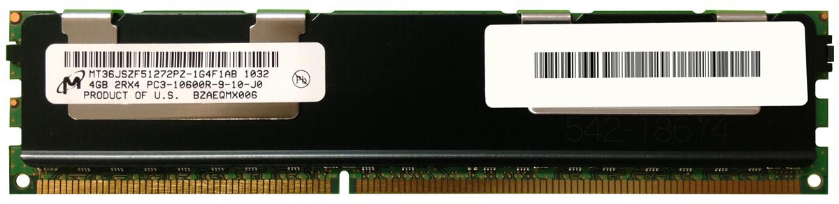 MT36JSZF51272PZ-1G4F1AB Micron 4GB PC3-10600 DDR3-1333MHz ECC Registered CL9 240-Pin DIMM Dual Rank Memory Module
